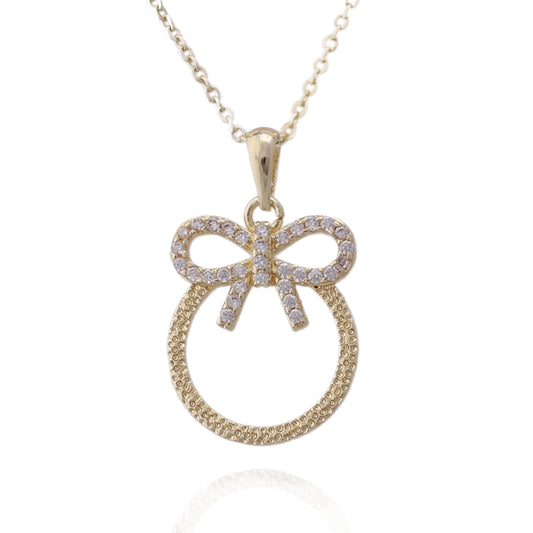 Bow Circle Pendant - HK Jewels