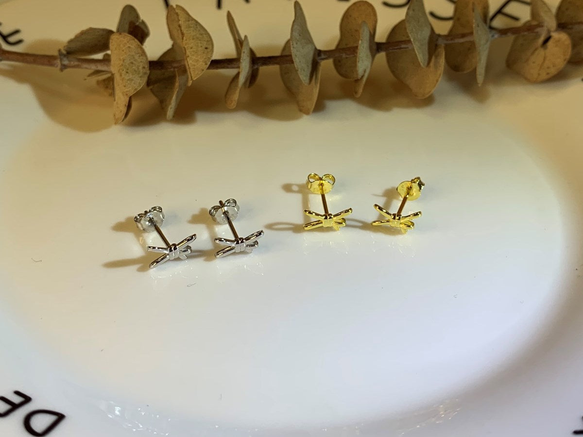 Sterling Silver Bow Stud Earrings - HK Jewels