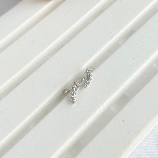 Sterling Silver Mini Crawler Stud Earrings - HK Jewels