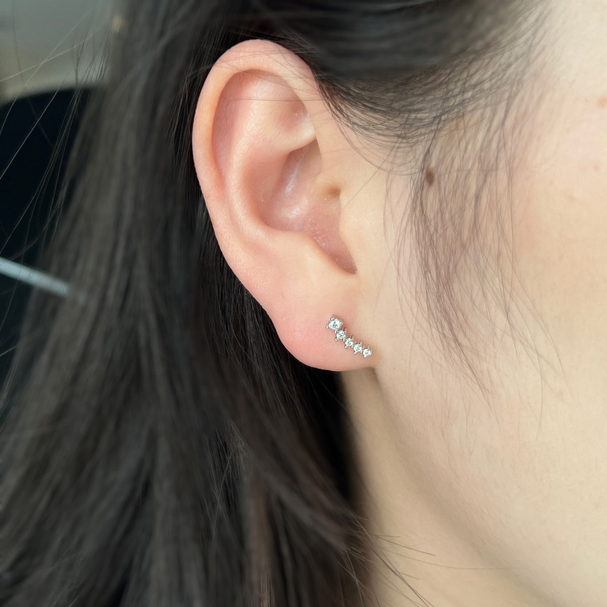 Sterling Silver Mini Crawler Stud Earrings - HK Jewels