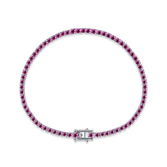Sterling Silver Colorful Tennis Bracelet - HK Jewels