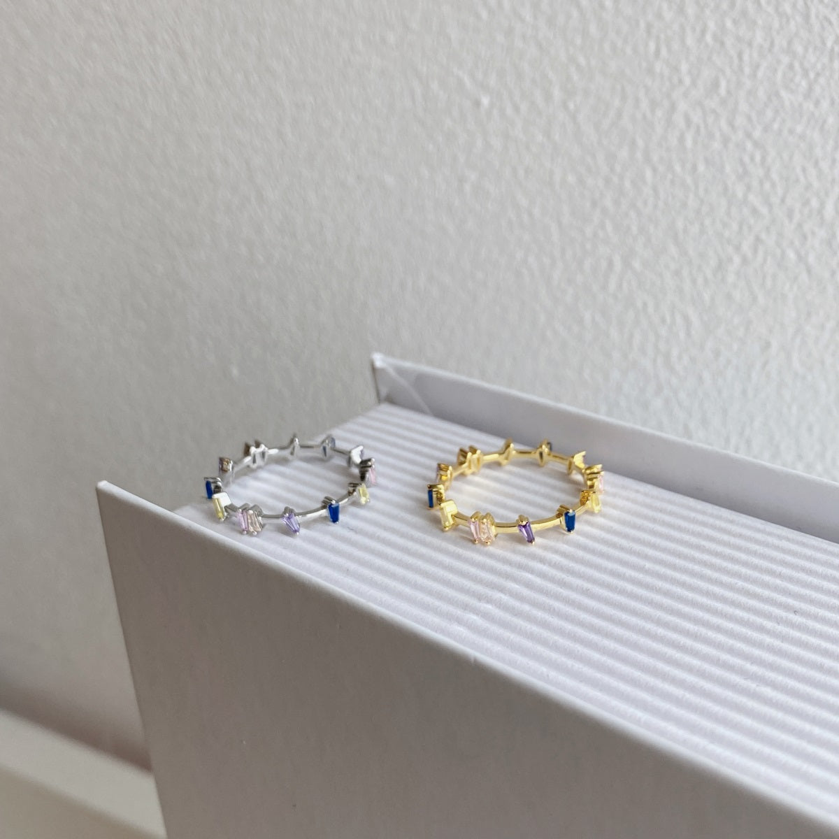 Sterling Silver Multicolored CZ Ring - HK Jewels