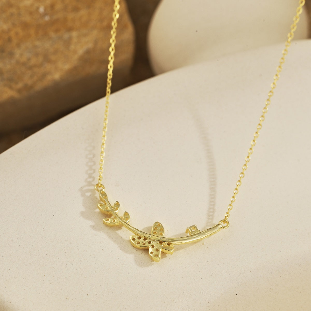 Sterling Silver Butterfly and Floral Design Bar Necklace - HK Jewels