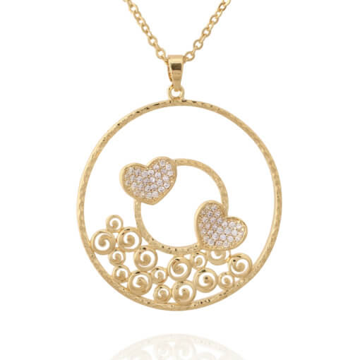 Swirly Heart Donut Pendant - HK Jewels