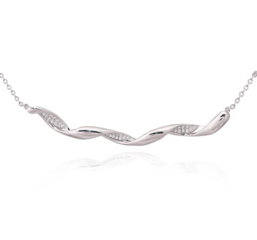 Ribbon Twist Bar Necklace - HK Jewels