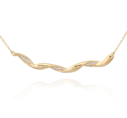Ribbon Twist Bar Necklace - HK Jewels
