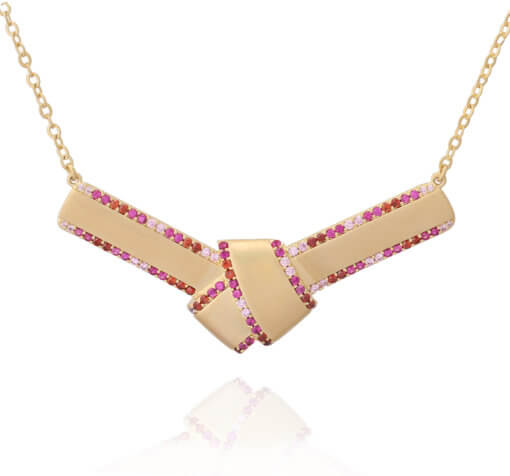 Matte Knot Bar Necklace - HK Jewels
