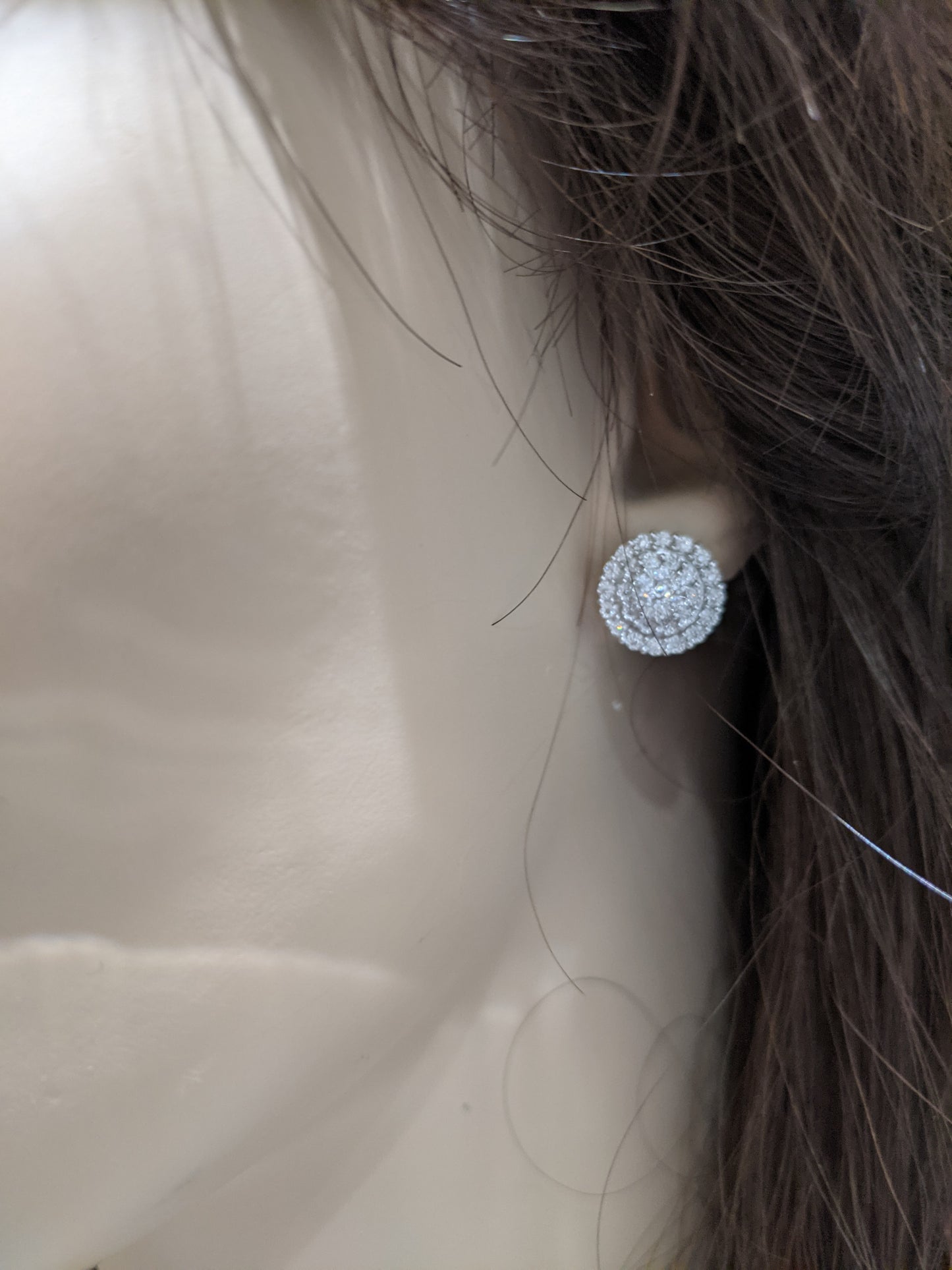 14K Gold And Diamond Round Stud Earrings - HK Jewels