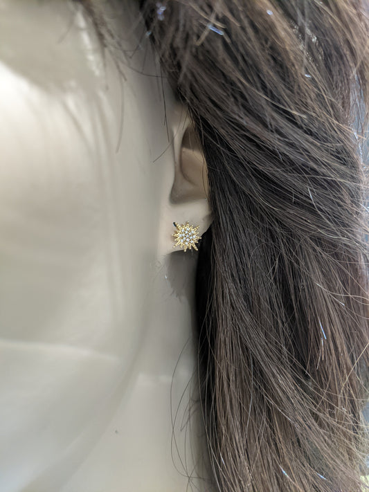 14K Gold And Diamond Stud Earring - HK Jewels