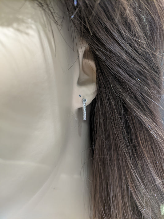 14K Gold And Diamond Hoop Earrings - HK Jewels