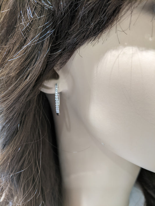10K Gold And Diamond Hoop Earrings - HK Jewels