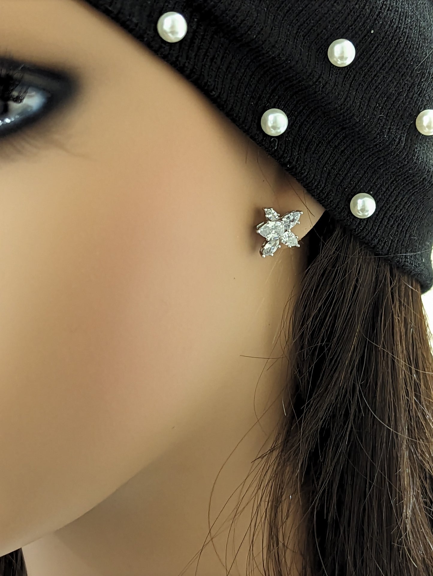 Sterling Silver Design CZ Stud Earring