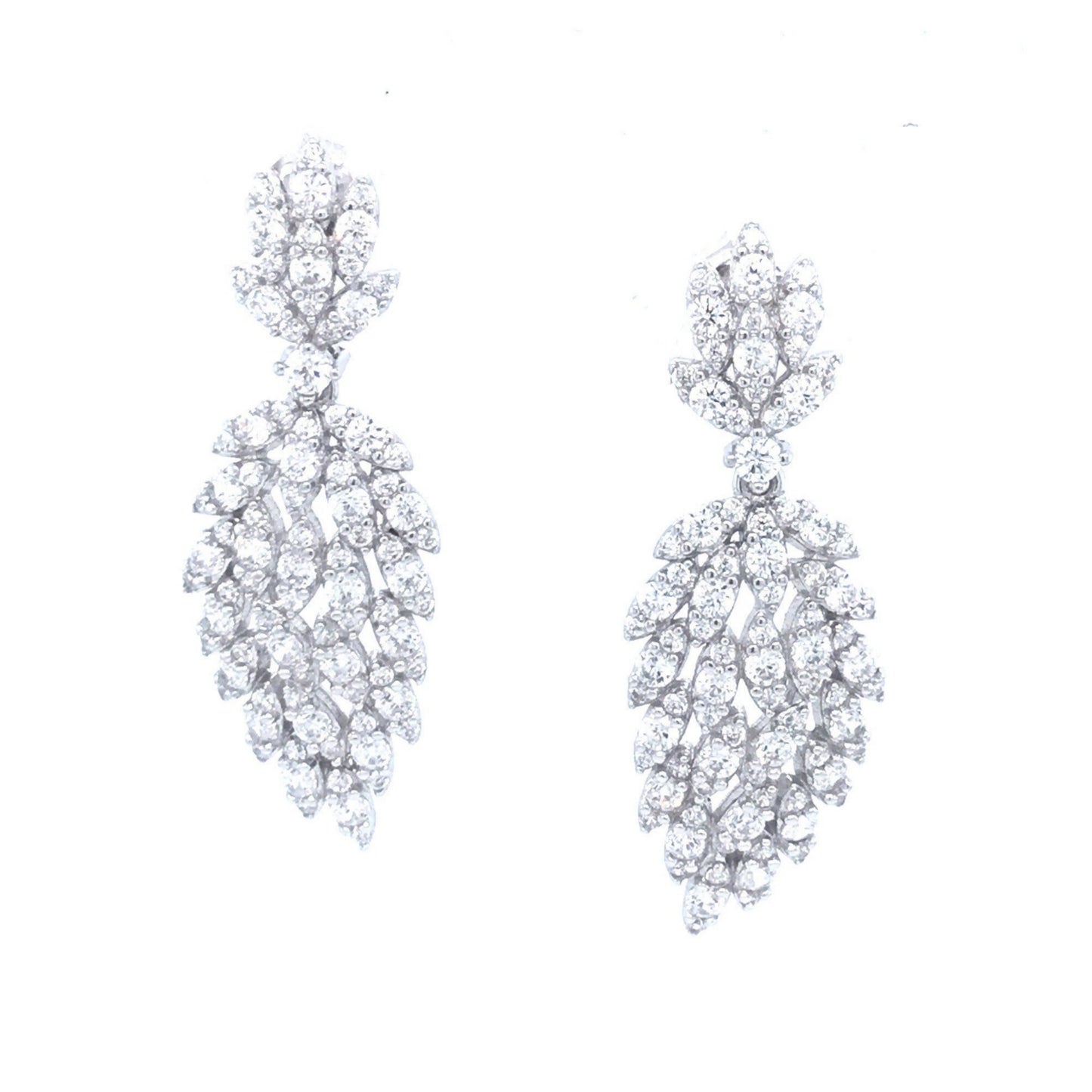 Sterling Silver Leaf Earrings - HK Jewels