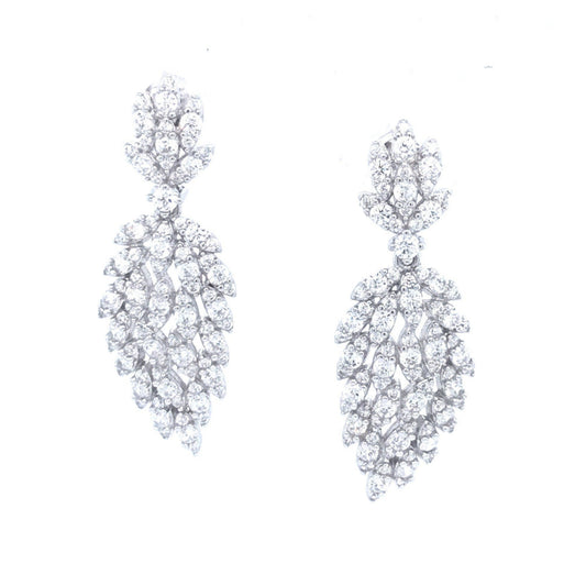 Sterling Silver Leaf Earrings - HK Jewels
