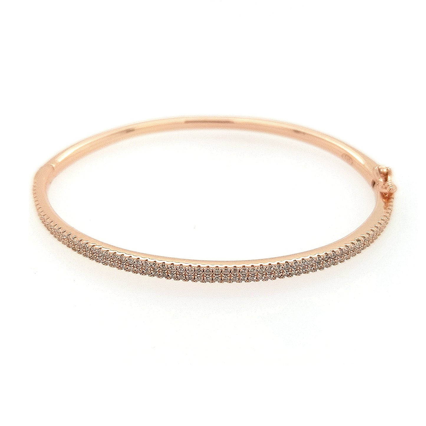 Sterling Silver Two Row CZ Bangle - HK Jewels