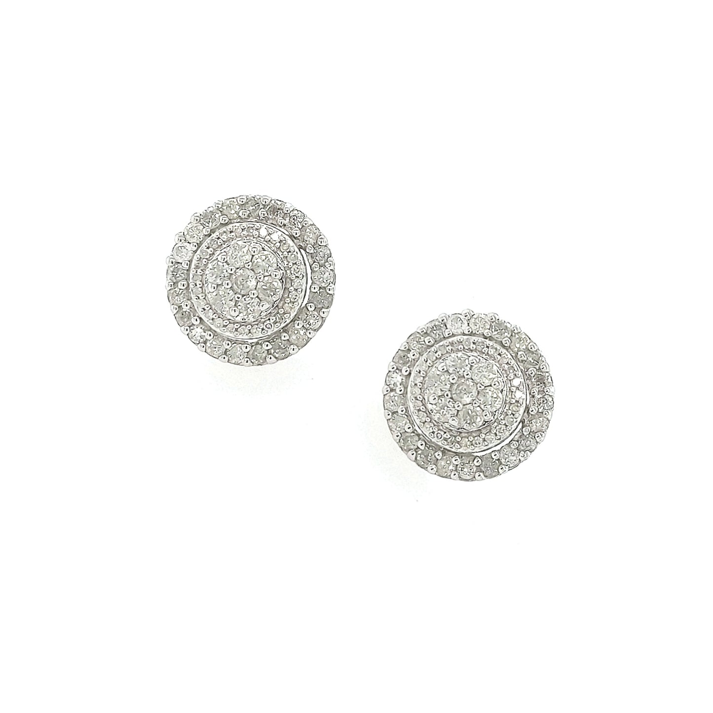 10K Gold And Diamond Round Stud Earrings - HK Jewels