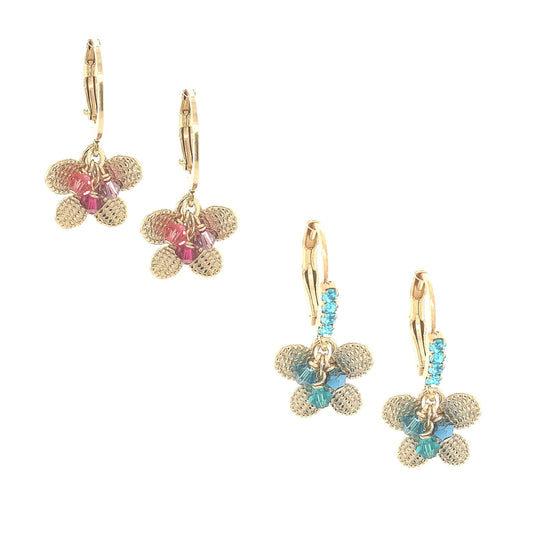 Surgical Steel Butterfly With Colored Crystals - HK Jewels