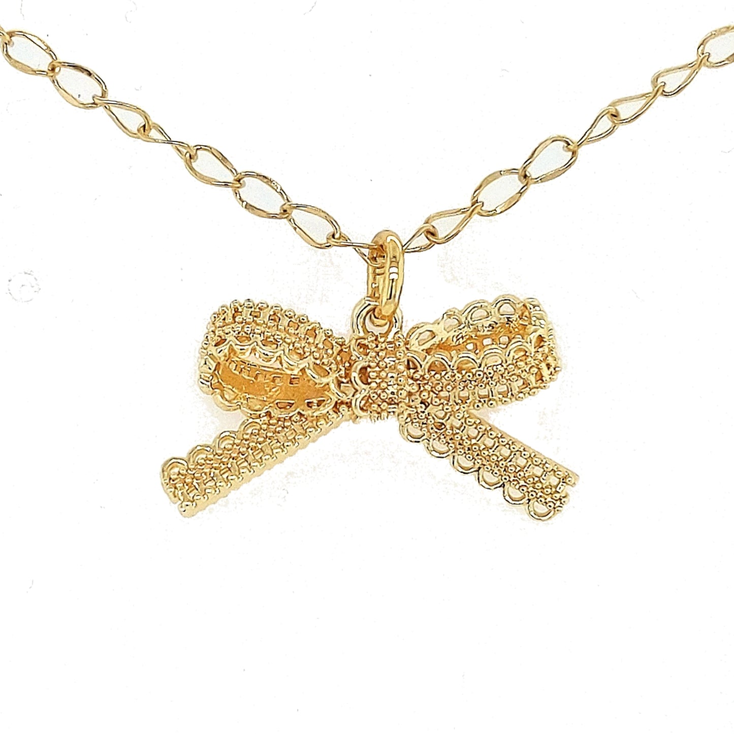 Gold Plated Bow Necklace - HK Jewels