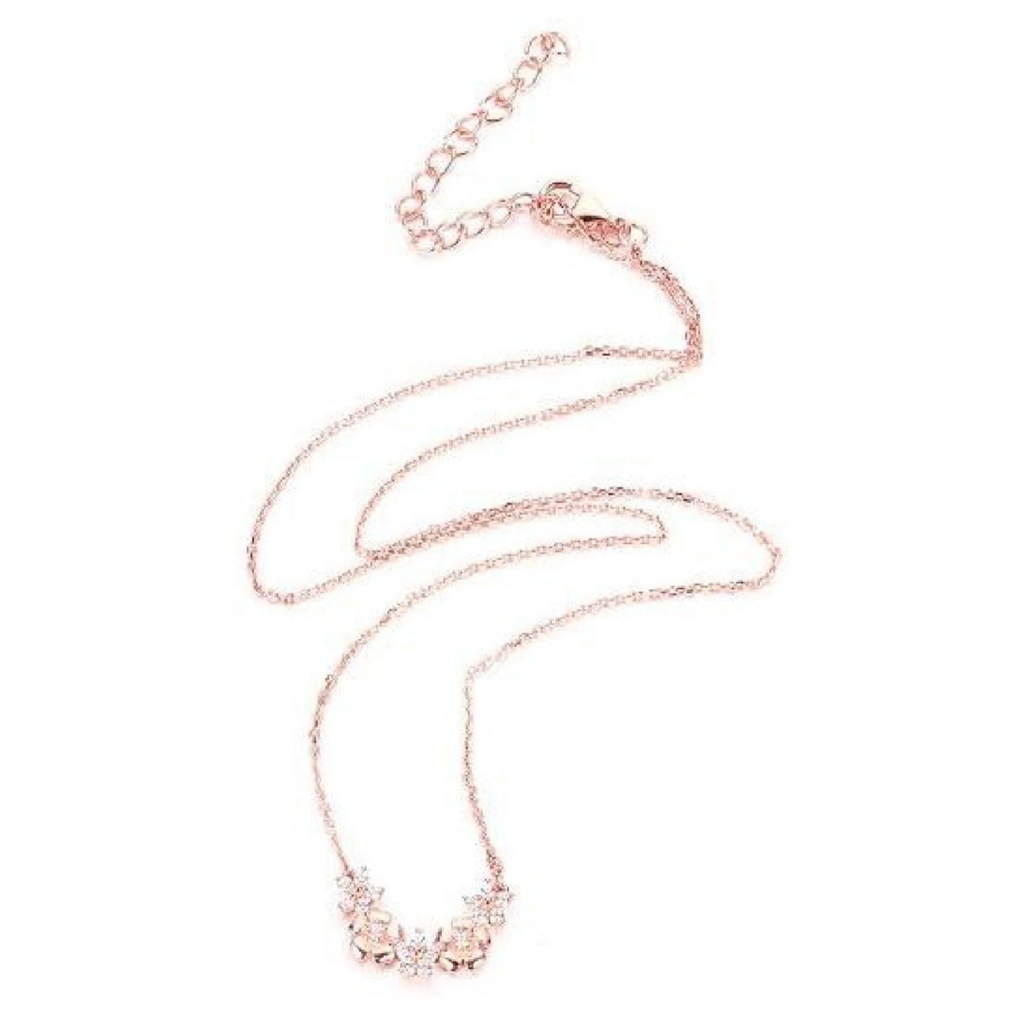 Sterling Silver Flower Bar Necklace - HK Jewels