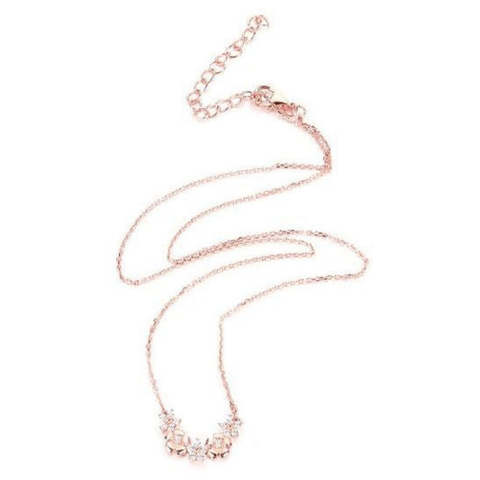 Sterling Silver Flower Bar Necklace - HK Jewels