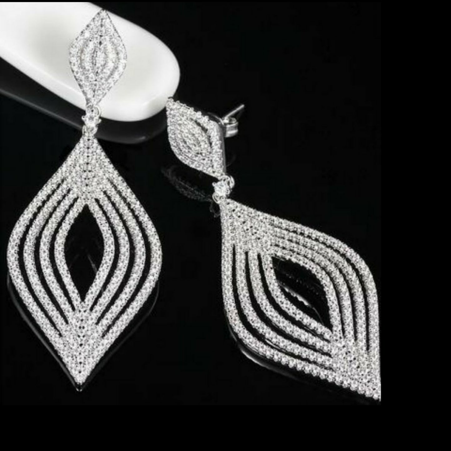 Sterling Silver Marquis Earrings - HK Jewels