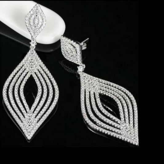 Sterling Silver Marquis Earrings - HK Jewels