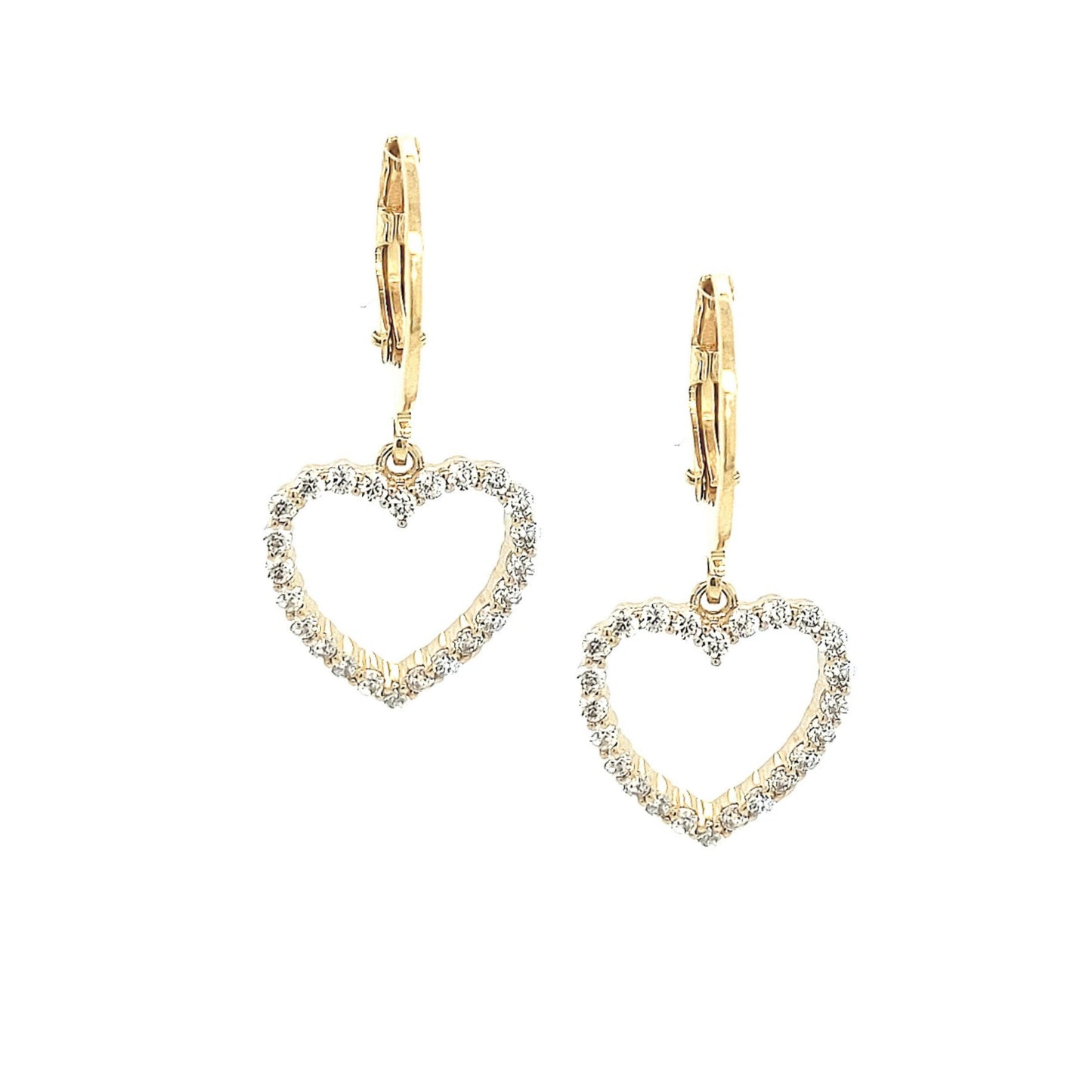 Surgical Steel CZ Heart Earrings - HK Jewels