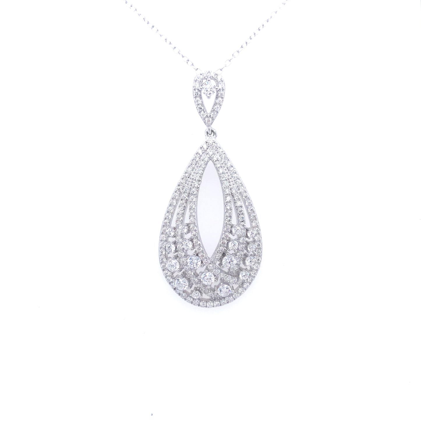 Sterling Silver Teardrop Pendant - HK Jewels