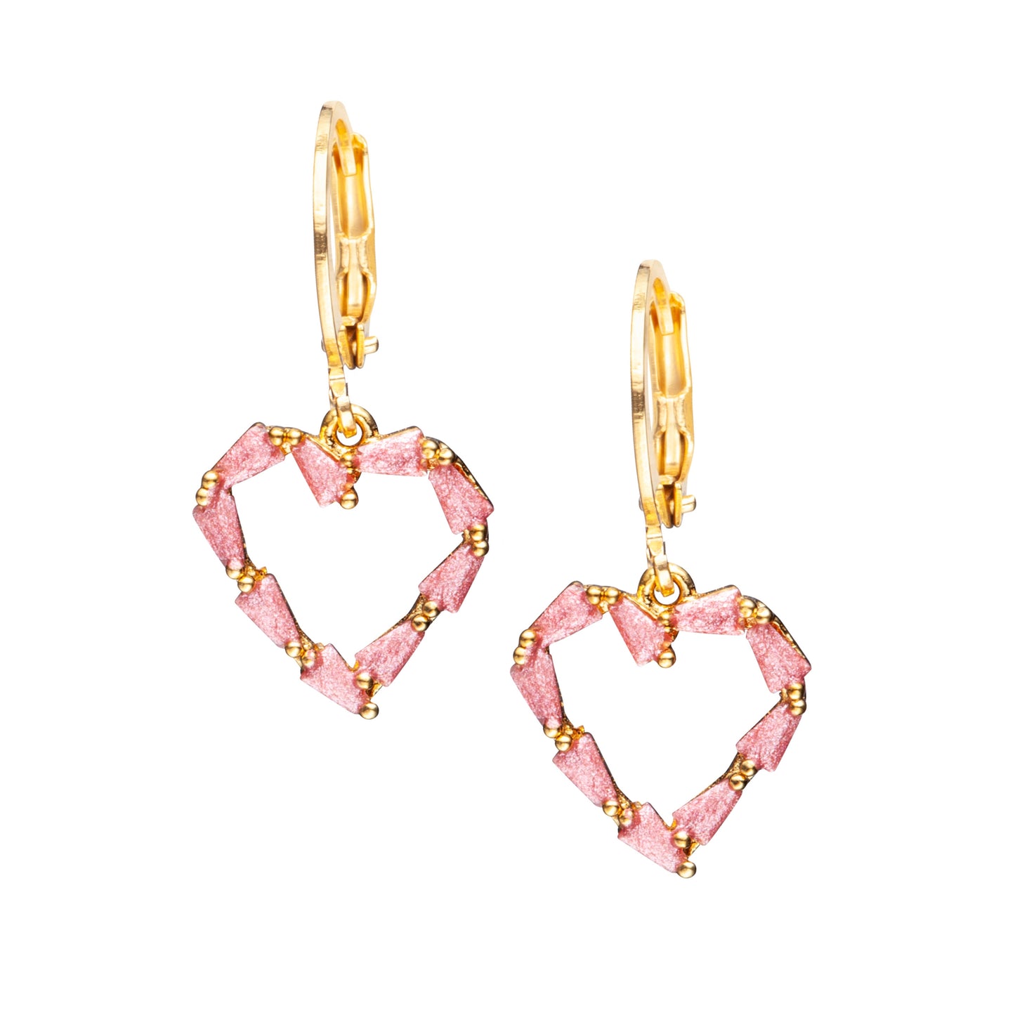 Surgical Steel Enamel Hollow Heart Earring - HK Jewels