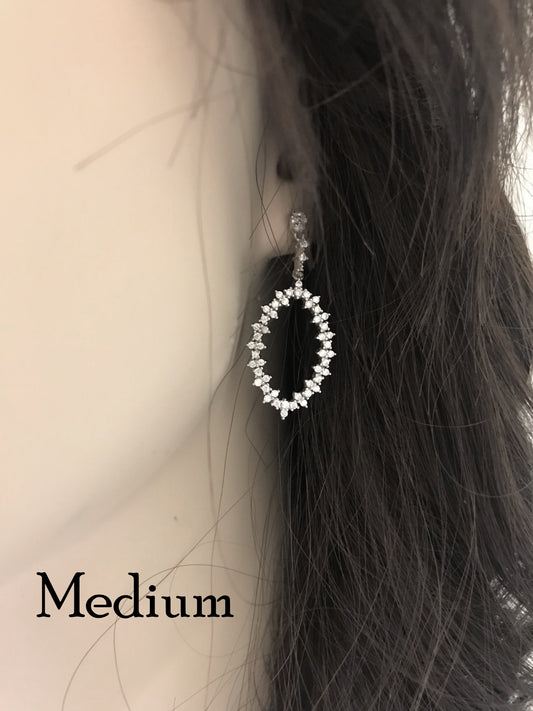 Sterling Silver CZ Marquis Earrings - HK Jewels