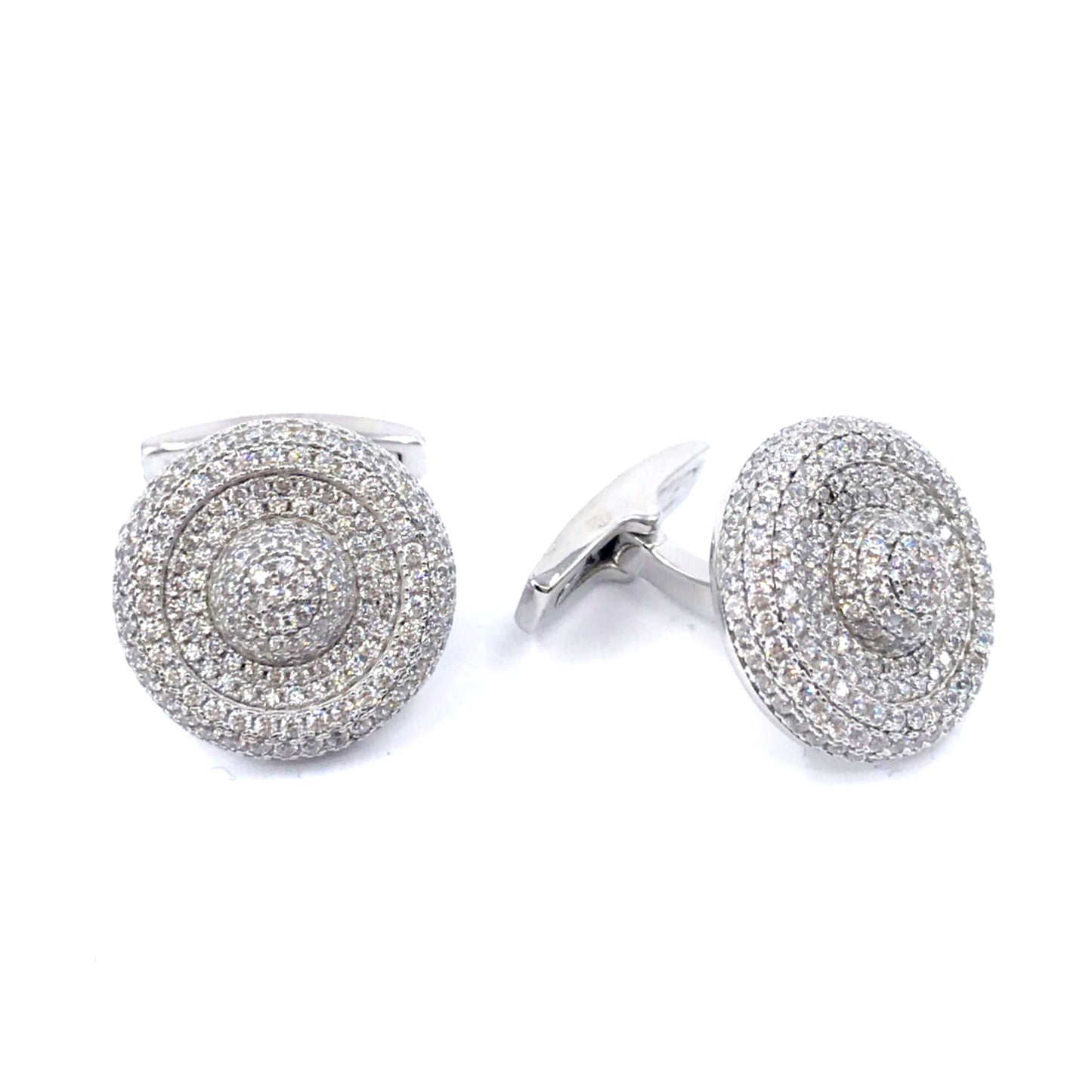 Sterling Silver Multi Row Circle Cufflinks - HK Jewels