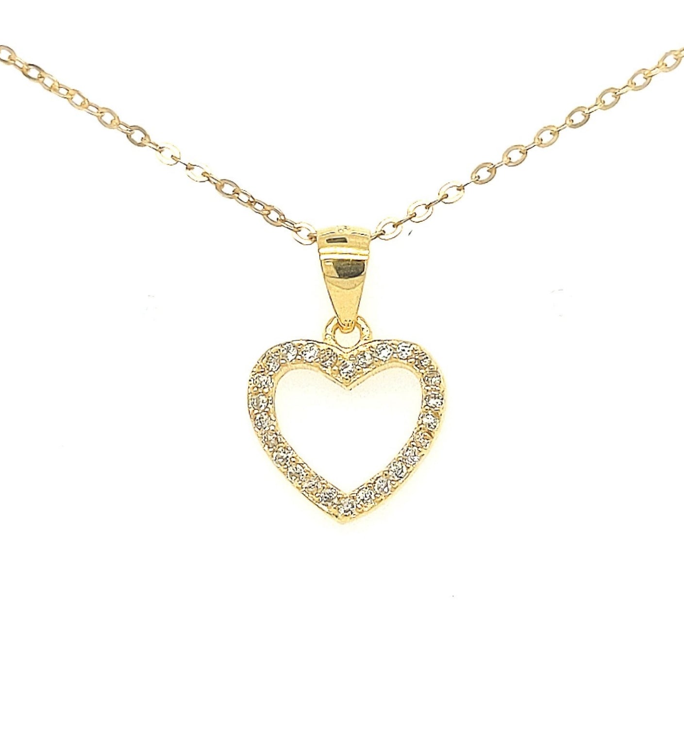 Gold Plated Sterling Silver Heart Pendant - HK Jewels