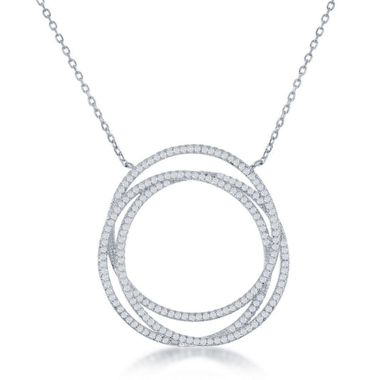 Sterling Silver Circle Necklace - HK Jewels