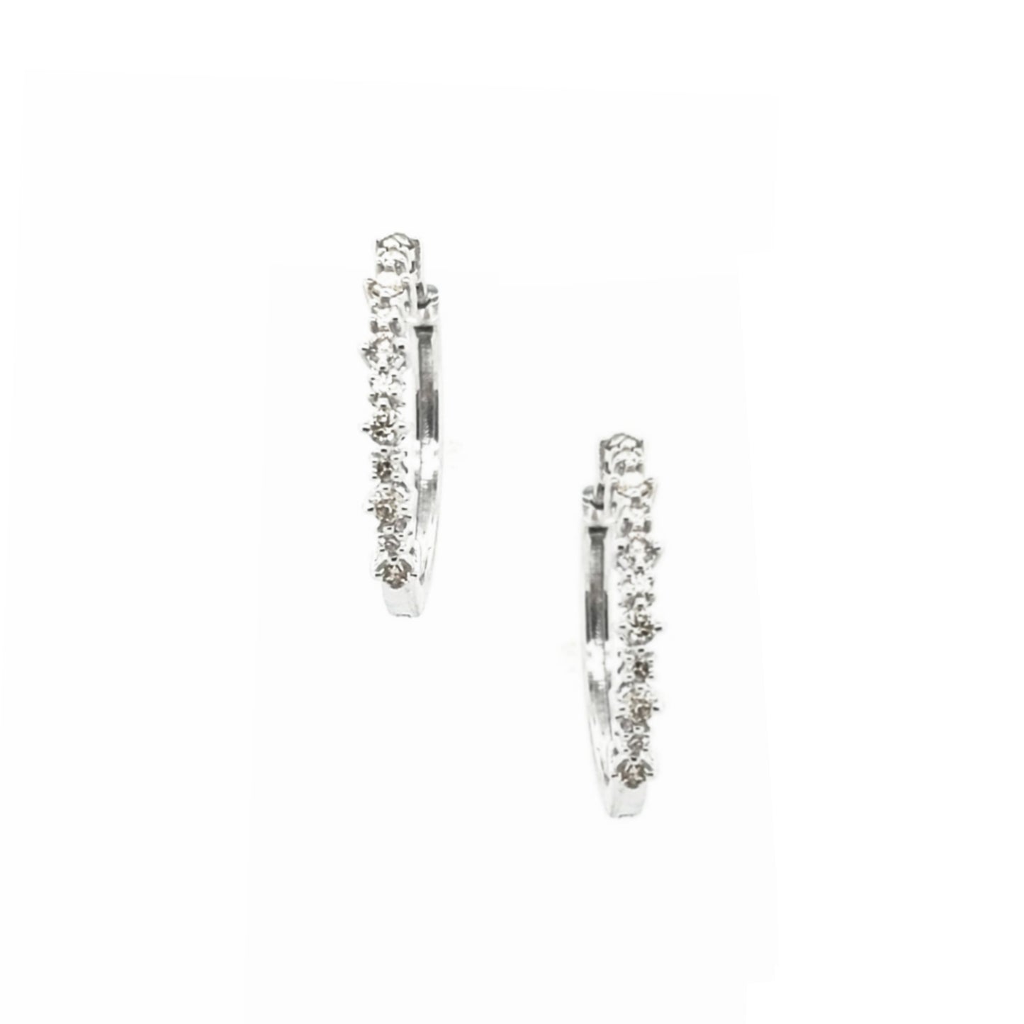 10K Gold And Diamond Hoop Earrings - HK Jewels