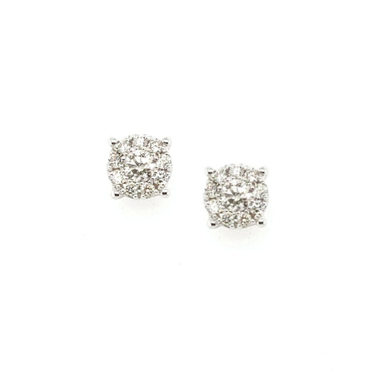14K Gold And Diamond Stud Earrings - HK Jewels
