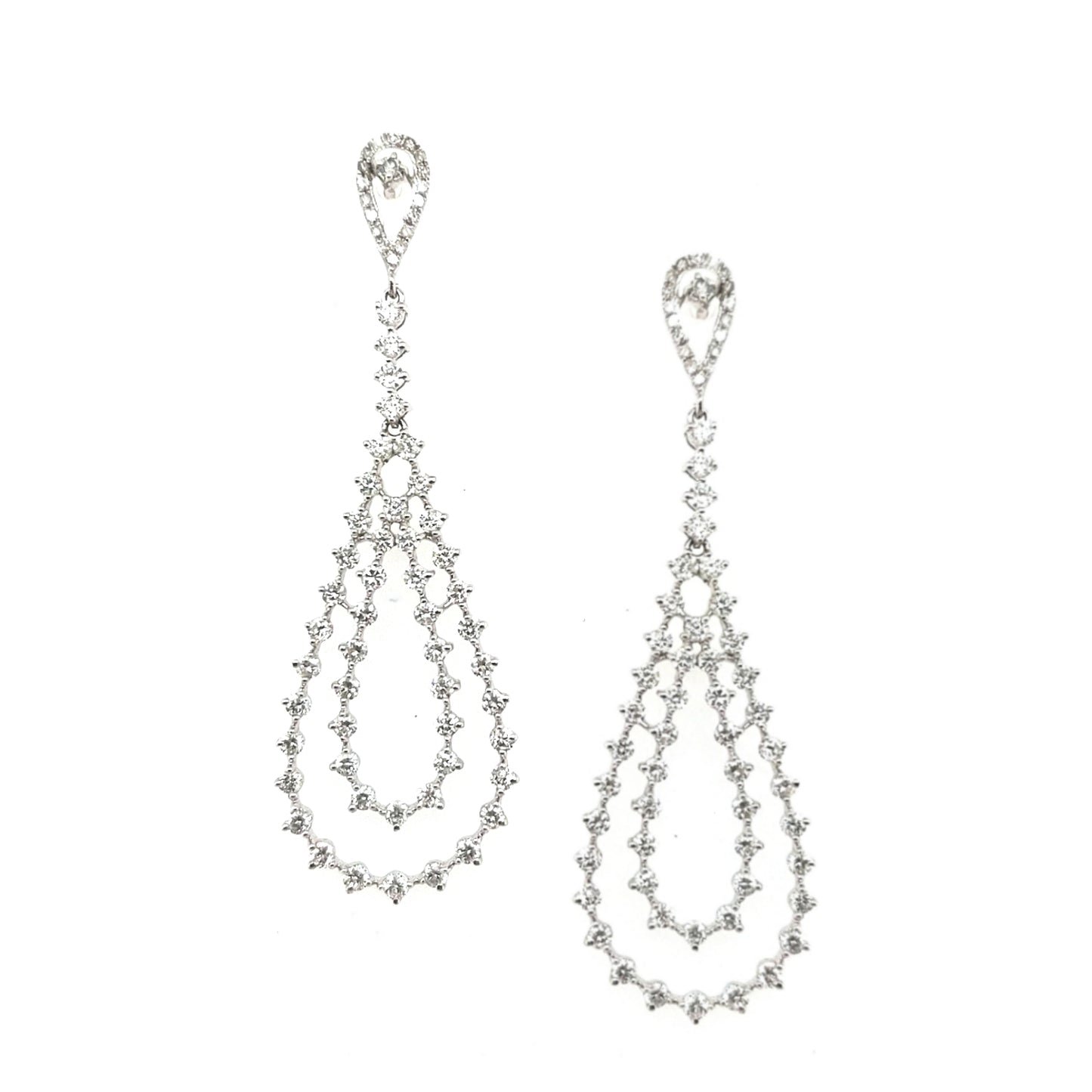 14K Gold And Diamond Double Teardrop Earring - HK Jewels