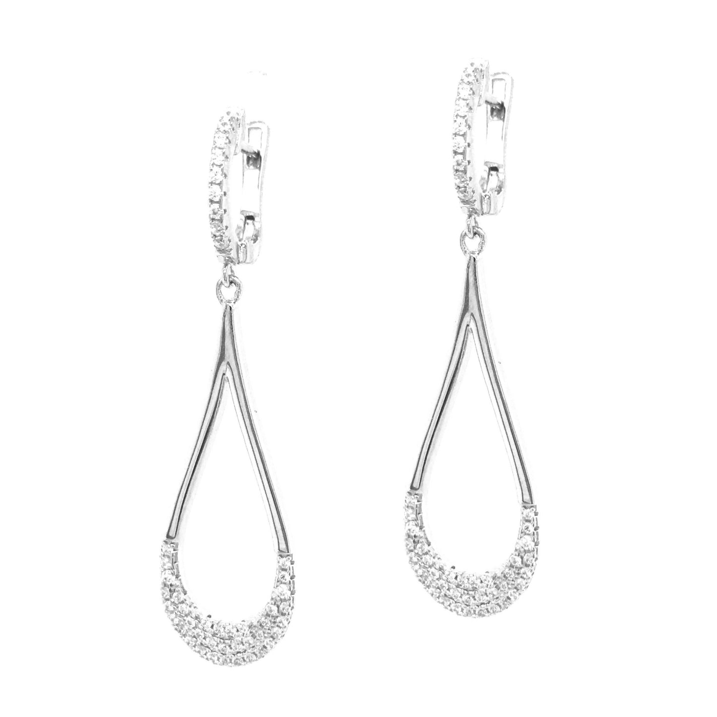 Sterling Silver MicroPavé Teardrop Earring - HK Jewels