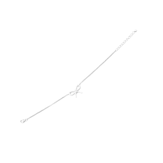 Sterling Silver CZ Bow Bracelet - HK Jewels