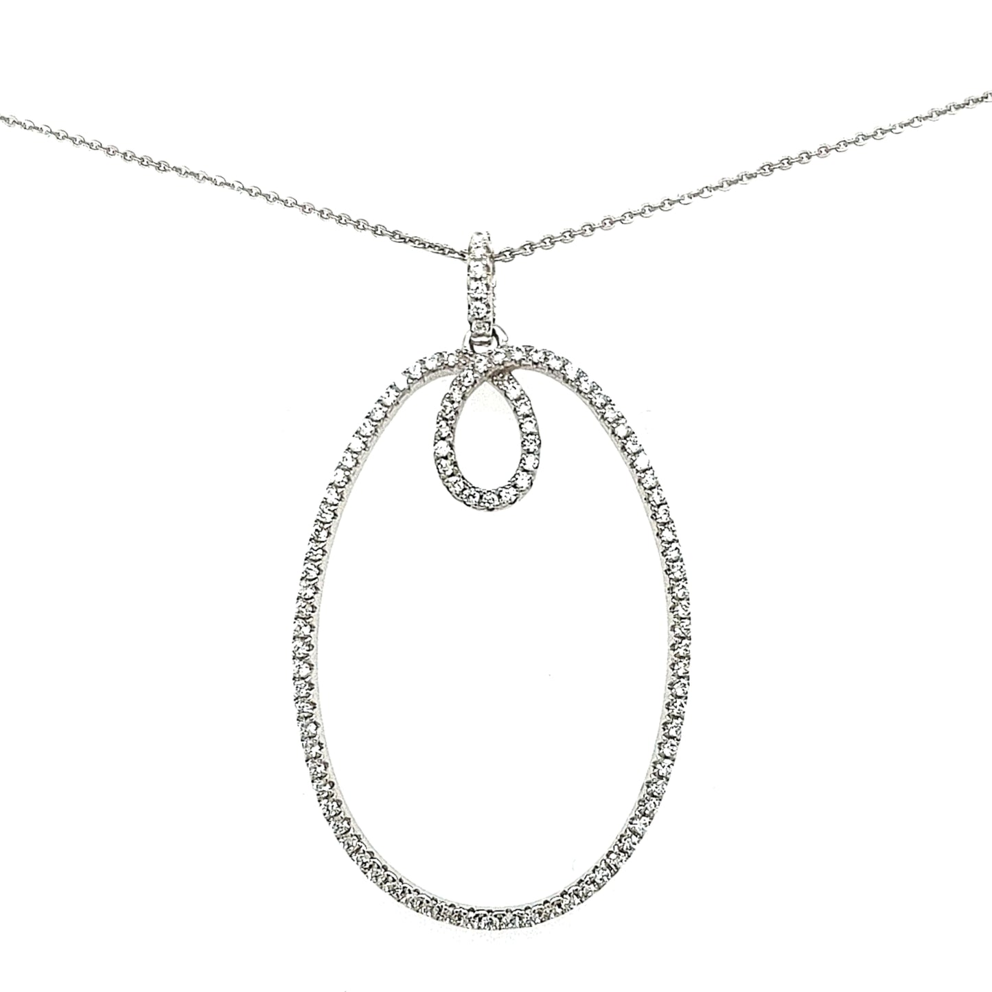 Sterling Silver Oval Pendant - HK Jewels