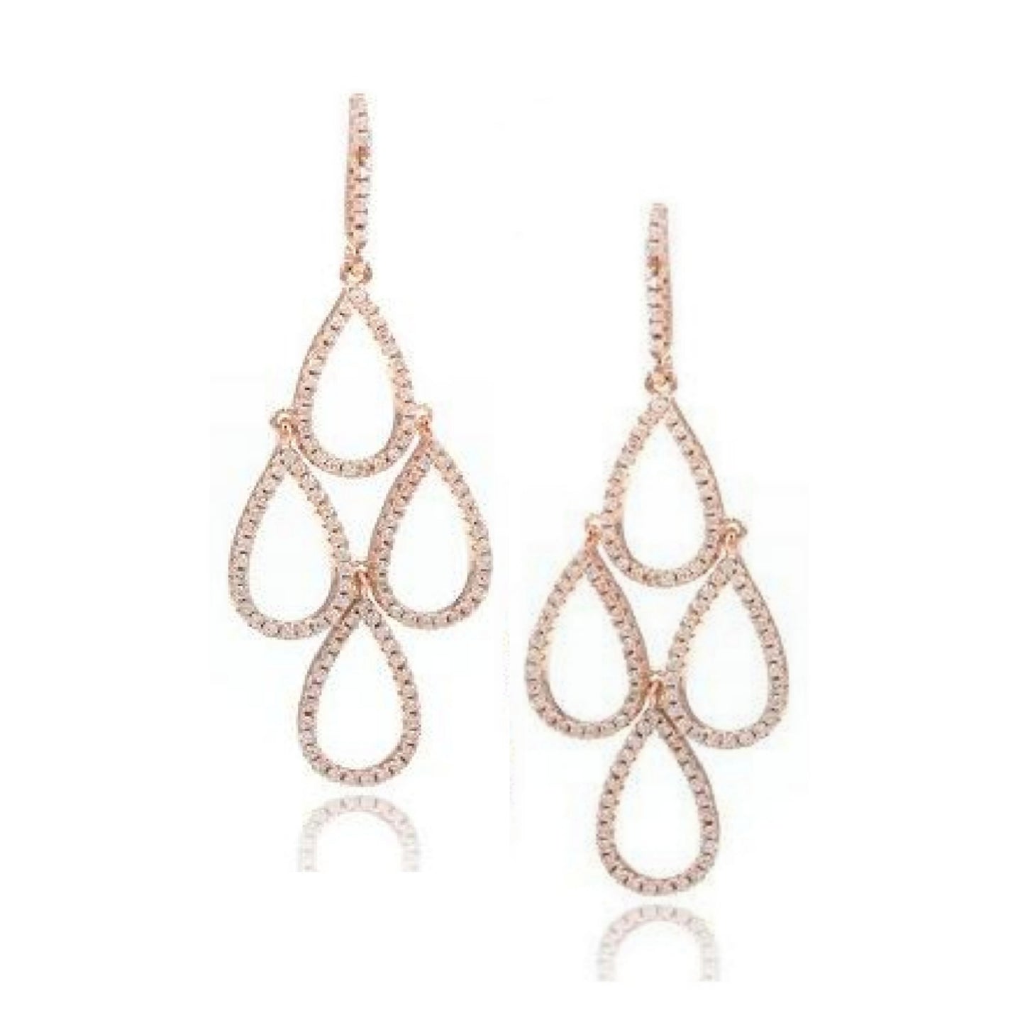 Rose Gold Plated Sterling Silver Earrings - HK Jewels