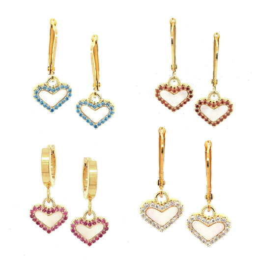 Small Mother of Pearl Heart Earring - HK Jewels