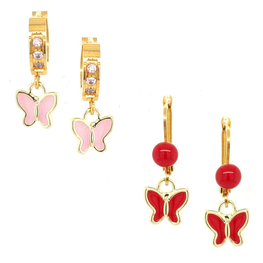 Tiny Enamel Butterfly Earring - HK Jewels