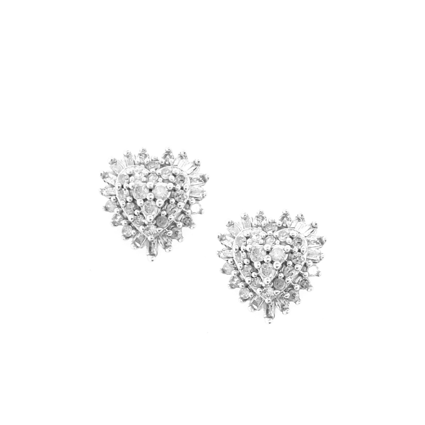 10K Gold And Diamond Heart Stud Earrings - HK Jewels