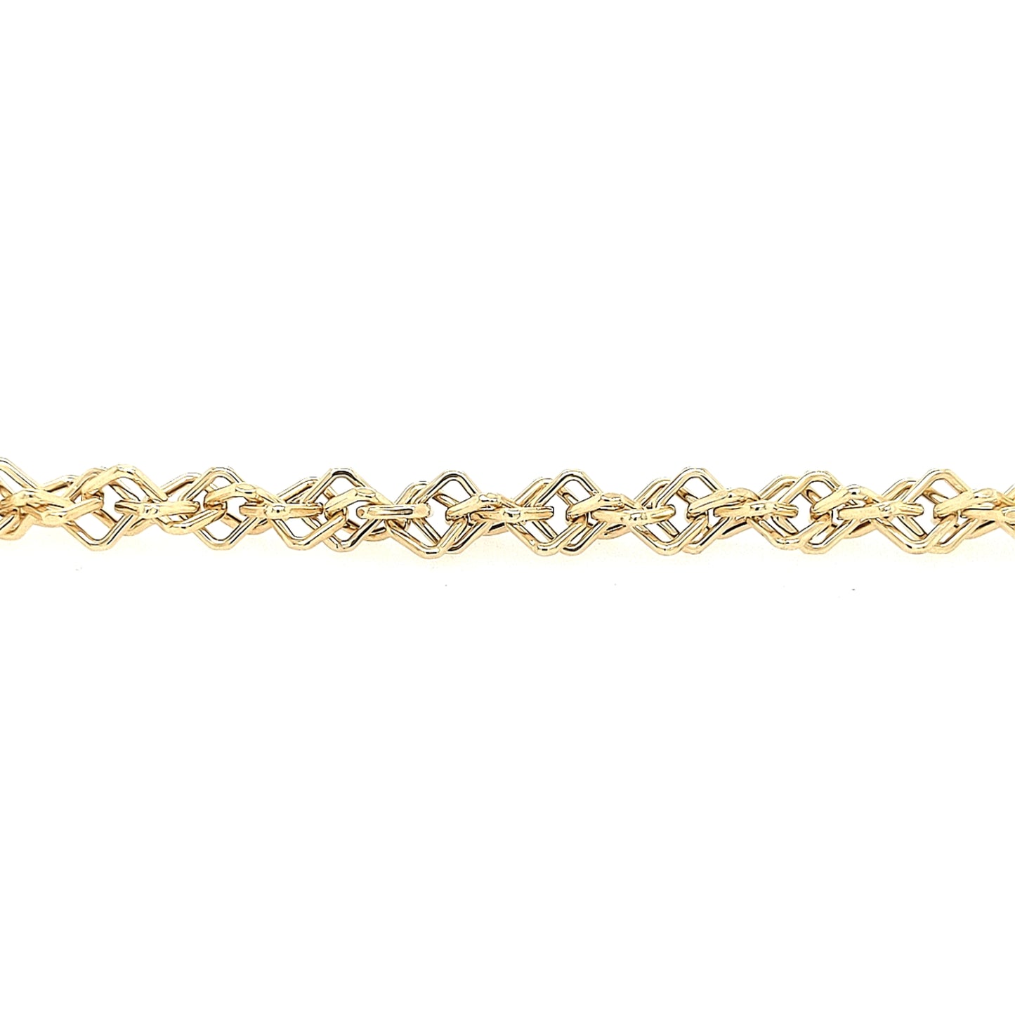 14K Diamond Shaped Link Bracelet - HK Jewels