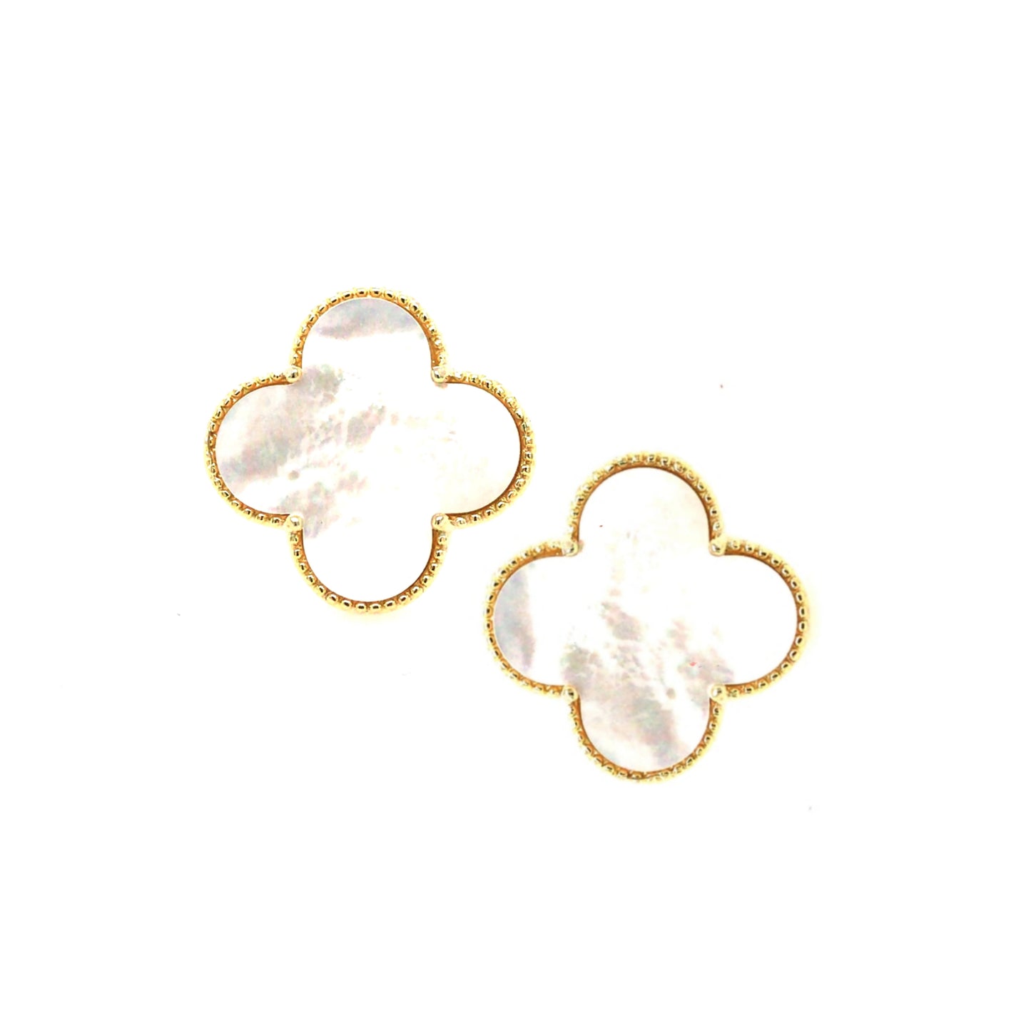 Sterling Silver Medium Clover Stud Earrings - HK Jewels