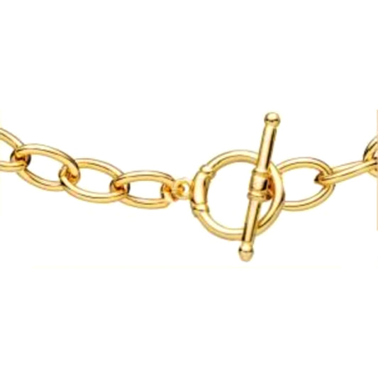 Gold Plated Shiny Large Link Bracelet - HK Jewels