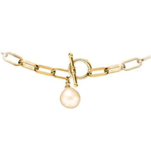 Gold Plated Long Oval Link Bracelet - HK Jewels