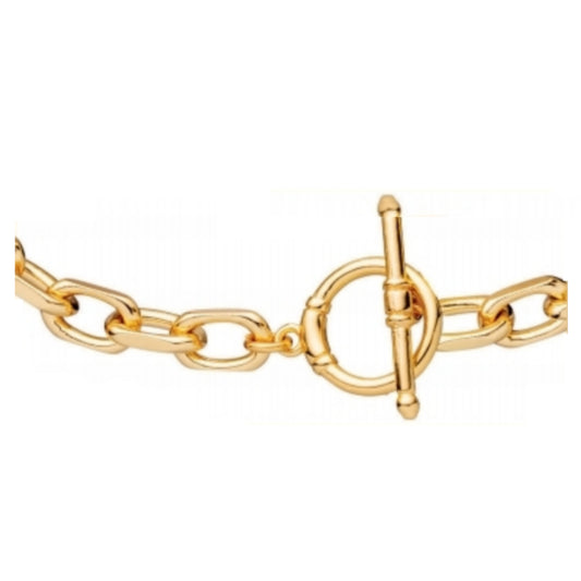 Gold Plated Oval Large Link Bracelet - HK Jewels