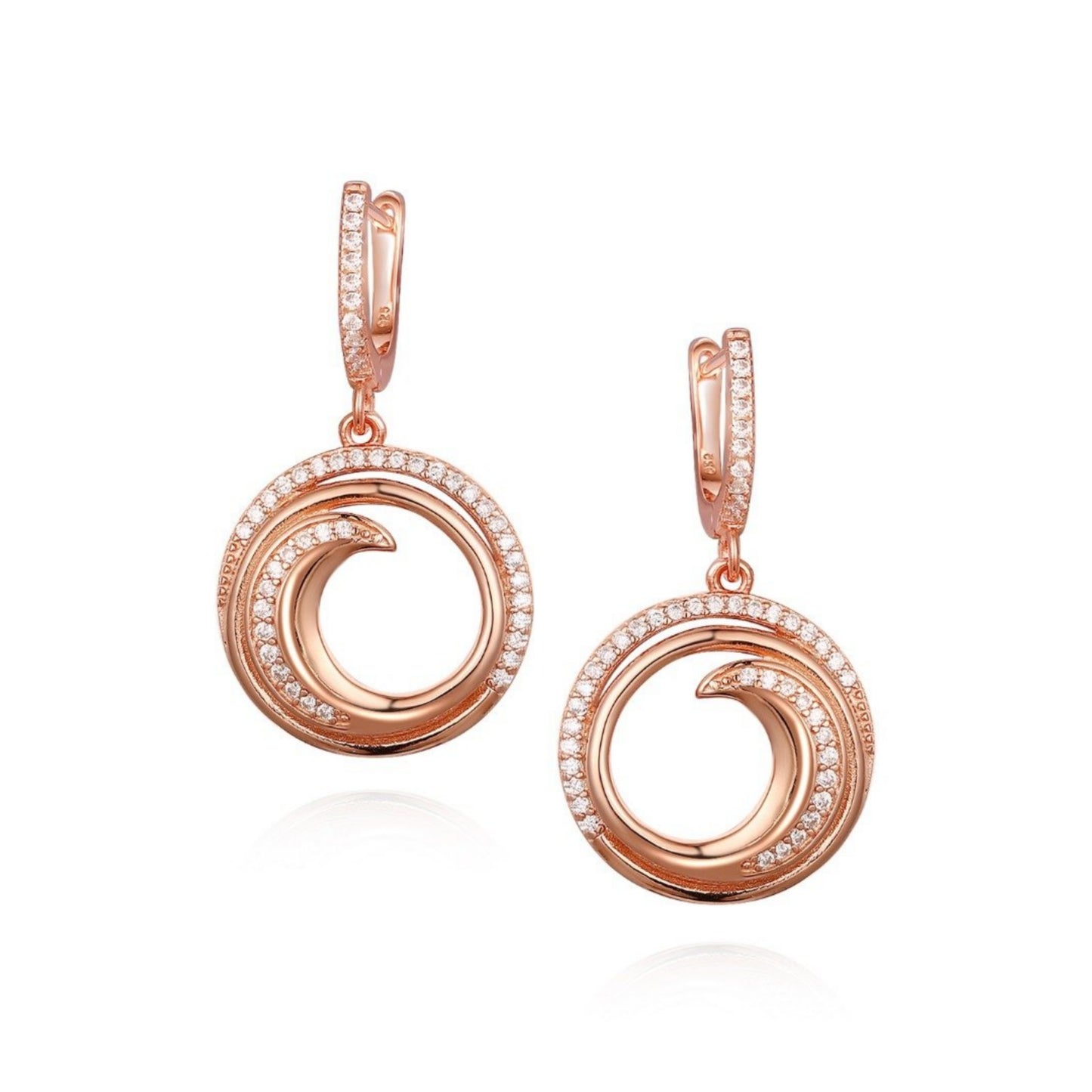 Sterling Silver Round Swirl CZ Earring - HK Jewels