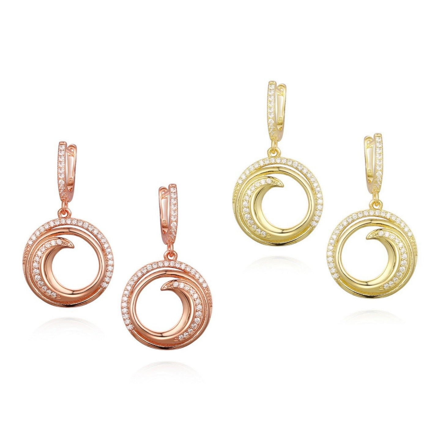 Sterling Silver Round Swirl CZ Earring - HK Jewels